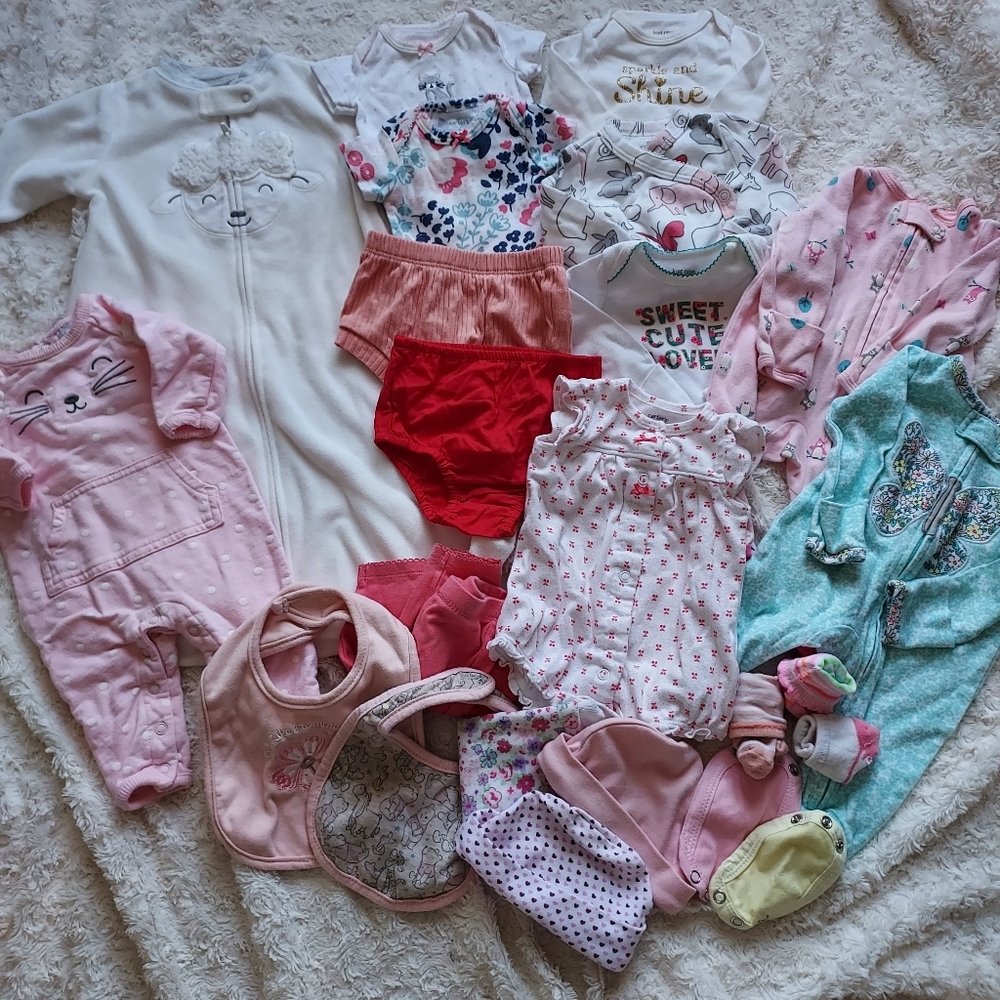 Bundle (23 Pcs) Newborn Baby Girl Everyday Wear Grandma's House